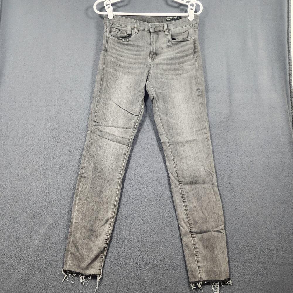 BLANK NYC Jeans Women 29 Grey The Bond Mid Rise Skinny Raw Hem Stretch Festival